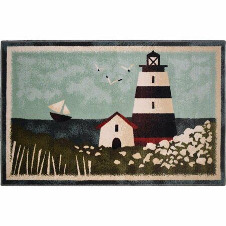 MAYBERRY RUG 30 x 46 in. Seaside Bayside Lighthouse Area Rug SEA10421 30X46